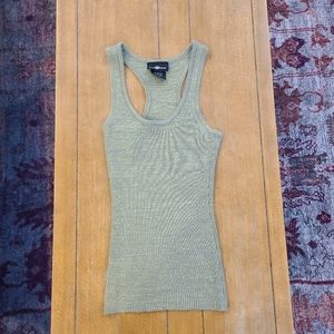 Green + shimmery gold racerback tank